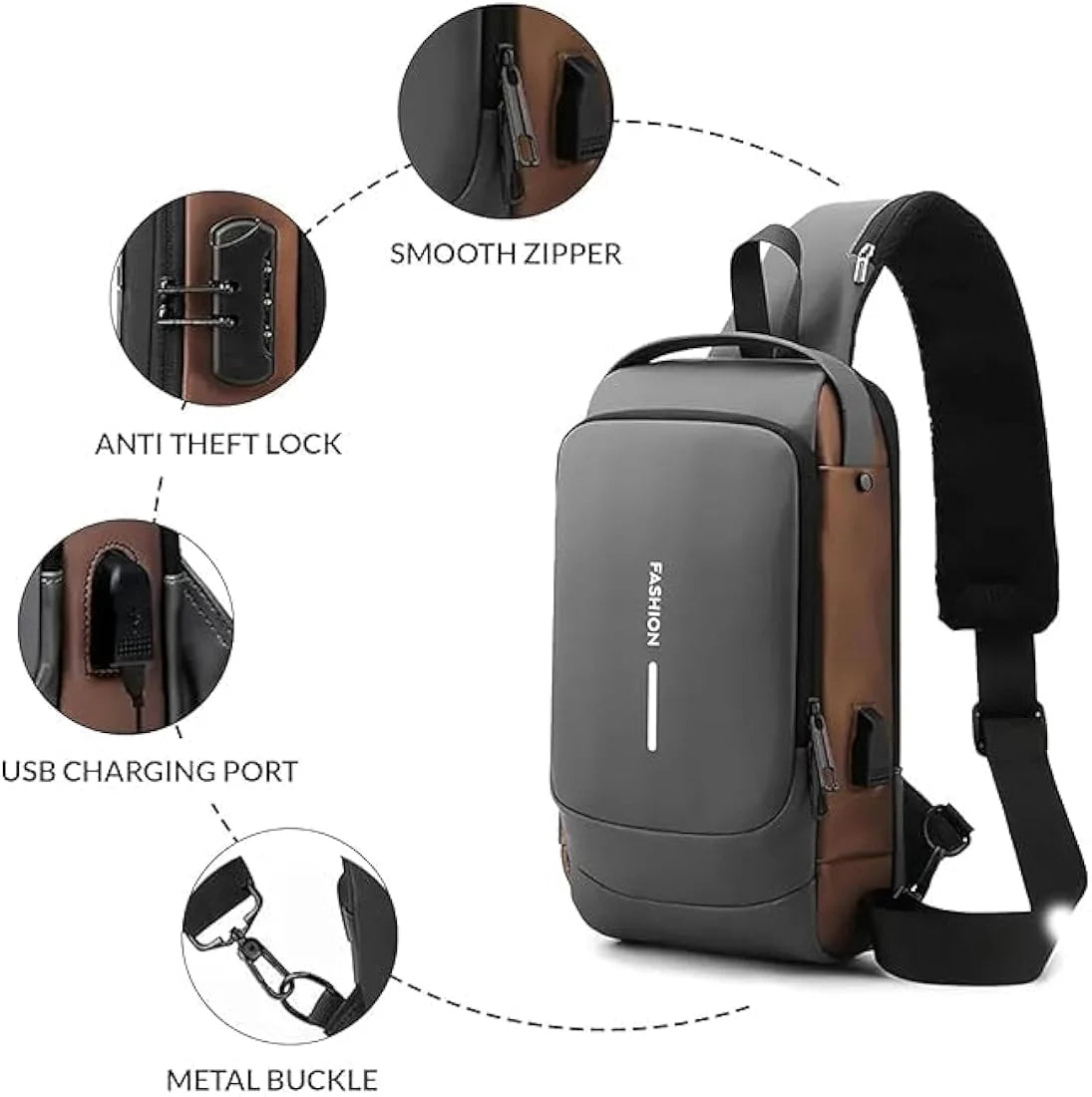 Anti-Theft Street Crossbody Unisex Sling Bag | Secure. Sleek. Smart.